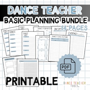 Planificador para profesores de danza: Planificación para estudios y escuelas (Descarga digital, PDF) - Edición azul
