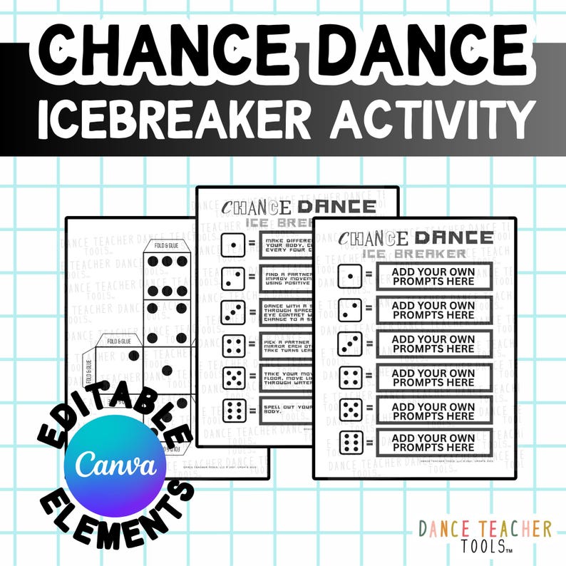 Chance Dance Icebreaker Activity – Editable Canva Template + Printable ...