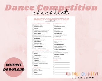 Dance Competition Checklist/ Dance Performance Checklist/ - Etsy