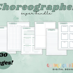 Choreographer Super Bundle/ Dance Teacher & Studio Owner Choreography Notebook/ PRINTABLE
