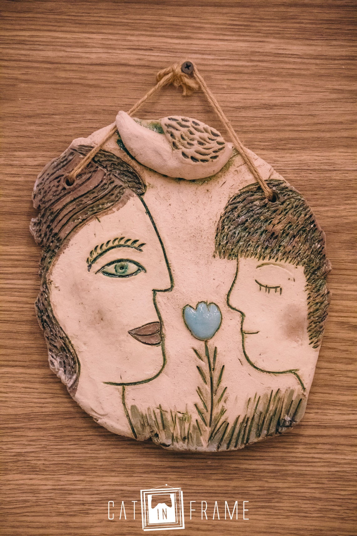 Ceramic painting Wall decor Handmade Unique Gift Wall Etsy