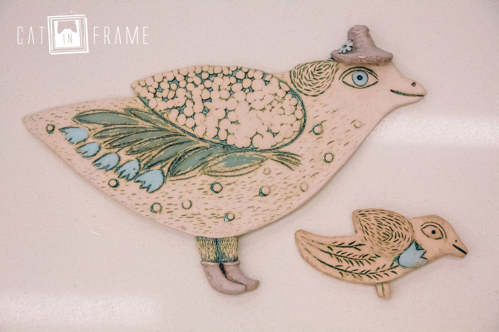 Ceramic birds Wall decor Handmade Unique Gift Wall Etsy