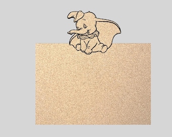 Dumbo Inspired Pin Board - Laser Engraved Corkboard for Disney Pin Trading