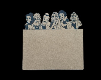 Princesses Inspired Pin Board - Laser Engraved Corkboard for Disney Pin Trading