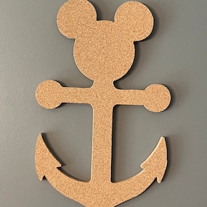 Disney Cruise Anchor Cork Pin Board | Mickey-Inspired Corkboard with Magnets or Wall Hanger | Disney Pin Display & Organizer