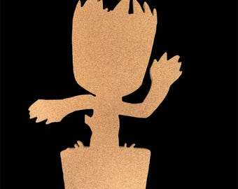 Bacheca ispirata a Groot / Bacheca in sughero realizzata a mano / Decorazione murale ispirata alla Disney / Espositore per spille da collezione / Guardiani della Galassia
