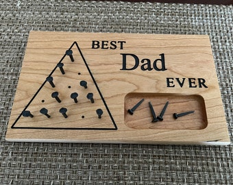 Personalized Triangle Peg Game: Cherry Wood Brain Teaser