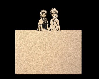 Frozen Anna & Elsa Inspired Pin Board - Laser Engraved Corkboard for Disney Pin Trading