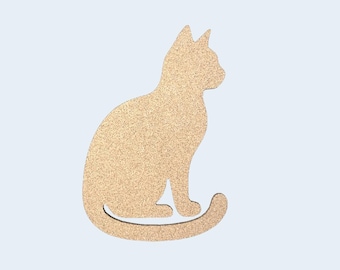 Bacheca in sughero a forma di gatto / Bacheca decorativa in sughero per appunti, foto e puntine / Decorazione da parete