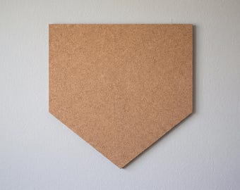 Bacheca in sughero a forma di piatto di casa base da baseball: bacheca per appunti sportivi, regalo per allenatori.