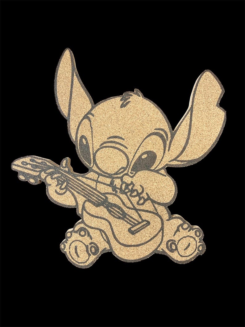 Stitch String Stitch Inspired Pin Board - Laser Engraved Corkboard for Disney Pin ...