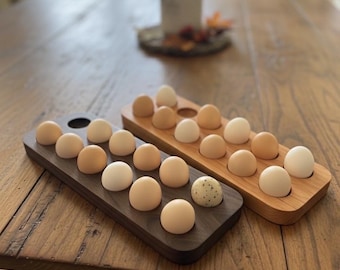 Vassoio portauova in legno: stile rustico / noce, ciliegio, acero / articoli essenziali per la cucina / decorazioni per la casa