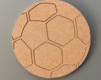 Soccer Ball Corkboard: Sports Memo Board, Coach Gift