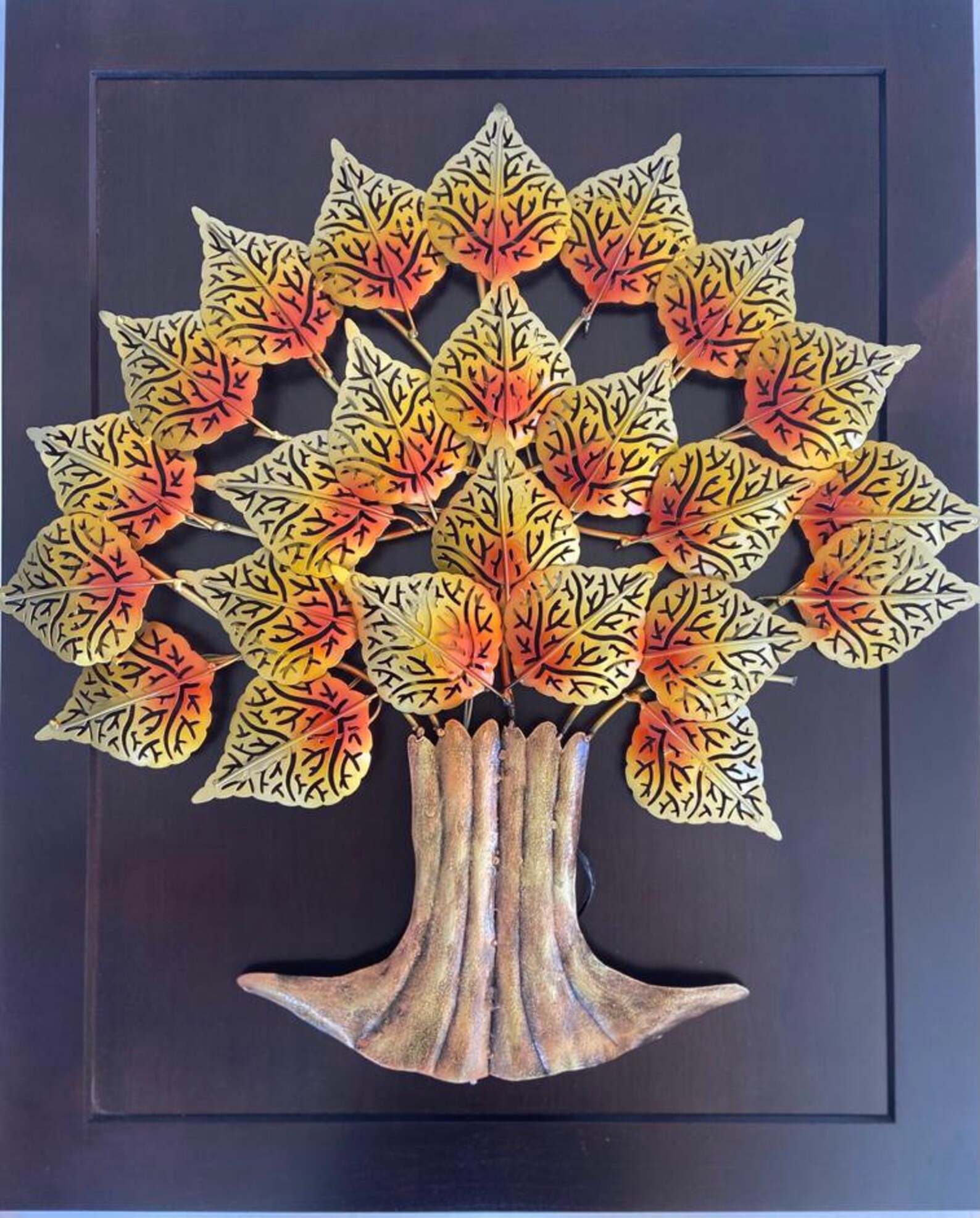 Wrought Iron Brass Wall Hanging Tree Frame Etsy