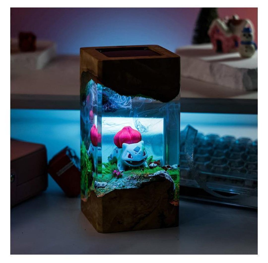 BULBASAUR Pokemon Resin Diorama Lamp, Custom Diorama Kit, Pokemon Gifts ...