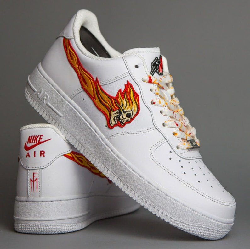 Flaming Skull AIR FORCE 1 White Low 