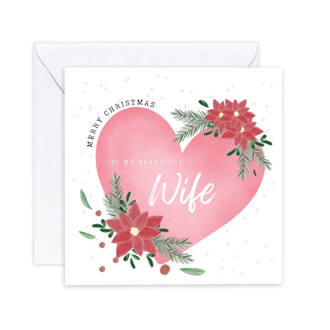 Merry Christmas Wife Card Christmas Wife Card Wife Christmas Etsy UK