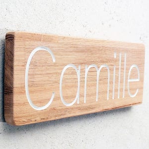 Wooden door sign with custom engraved name for kid's bedroom, Custom engraving, Custom wood sign, name signs engraving, make your own sign image 3