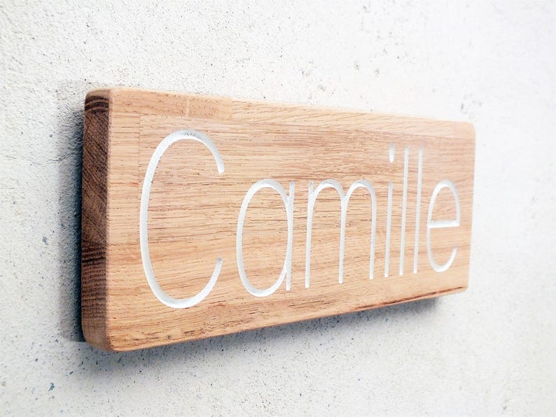 Wooden door sign with custom engraved name for kid's bedroom, Custom engraving, Custom wood sign, name signs engraving, make your own sign image 3