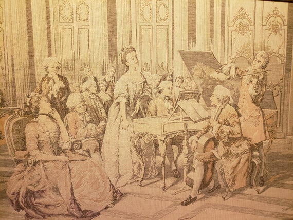 An Elegant 18th Century Music Soiree; French or Italian Tapestry