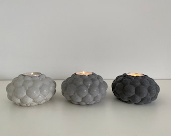 Beton Kerzenhalter im Bubble-Design für Teelichter, concrete candleholders Bubble-Design