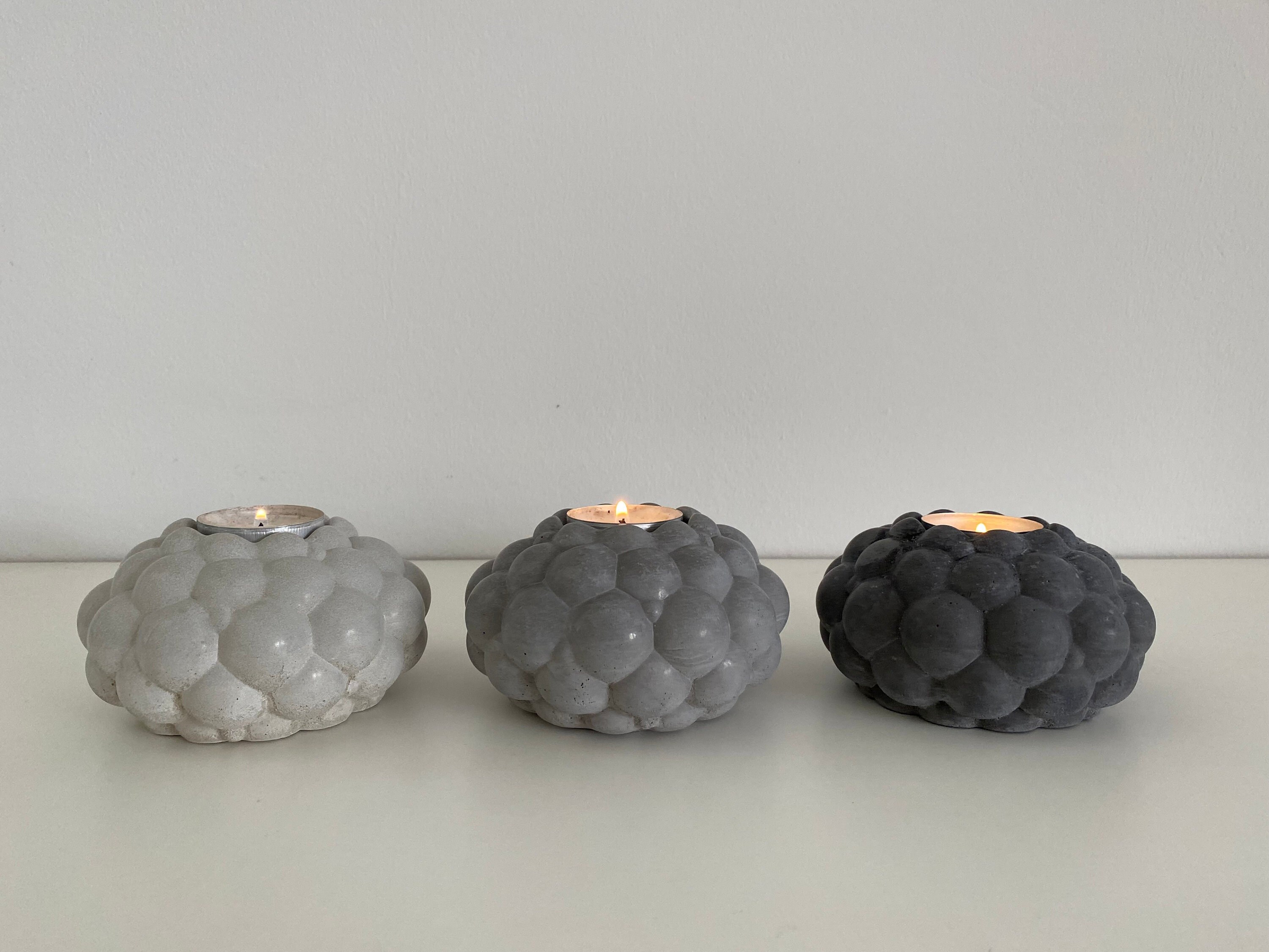 Handmade Concrete Candle Holders / Hexagonal Geometric Candlestick 