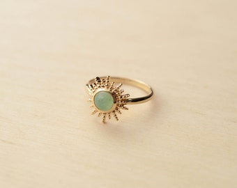 Astral gold plated /& hand poured resin adjustable statement ring