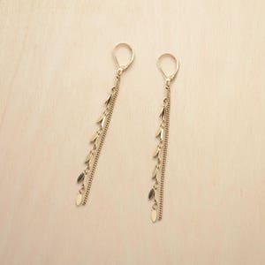 Long tassel earrings in 24-carat fine gold - Shade