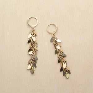 Long tassel earrings gilded with 24 carat fine gold - Sézame