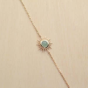 Gold-plated and aventurine sun bracelet - Comet