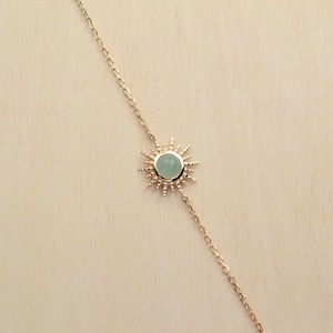 Gold-plated sun and aventurine bracelet Comet image 1