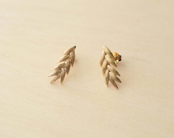 Gold-plated stud earrings - Ears of corn