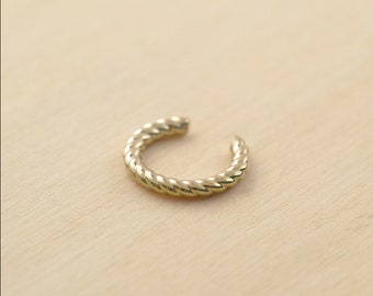 Fake gold-plated twist piercing - Céleste