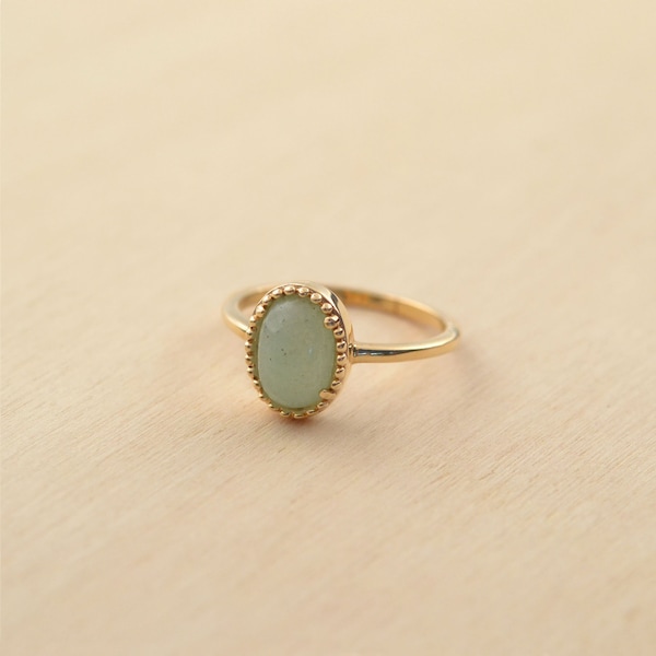 Gold-plated and aventurine ring - Phèdre