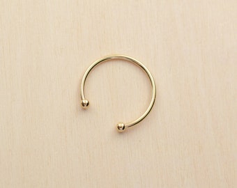 Gold Plated Adjustable Open Ring - Dot