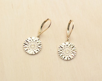 Earrings gilded with fine 24 carat gold - Hélios