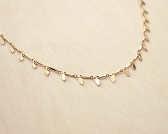 Collier chaîne pampilles doré à l'or fin 24 carats - Shade