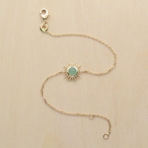 Gold-plated sun and aventurine bracelet Comet image 2