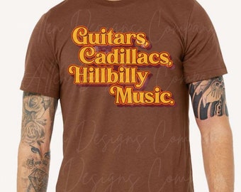 Camiseta de guitarras, Cadillacs y música hillbilly / Country / Concierto / Western / Estilo / Estilo veraniego