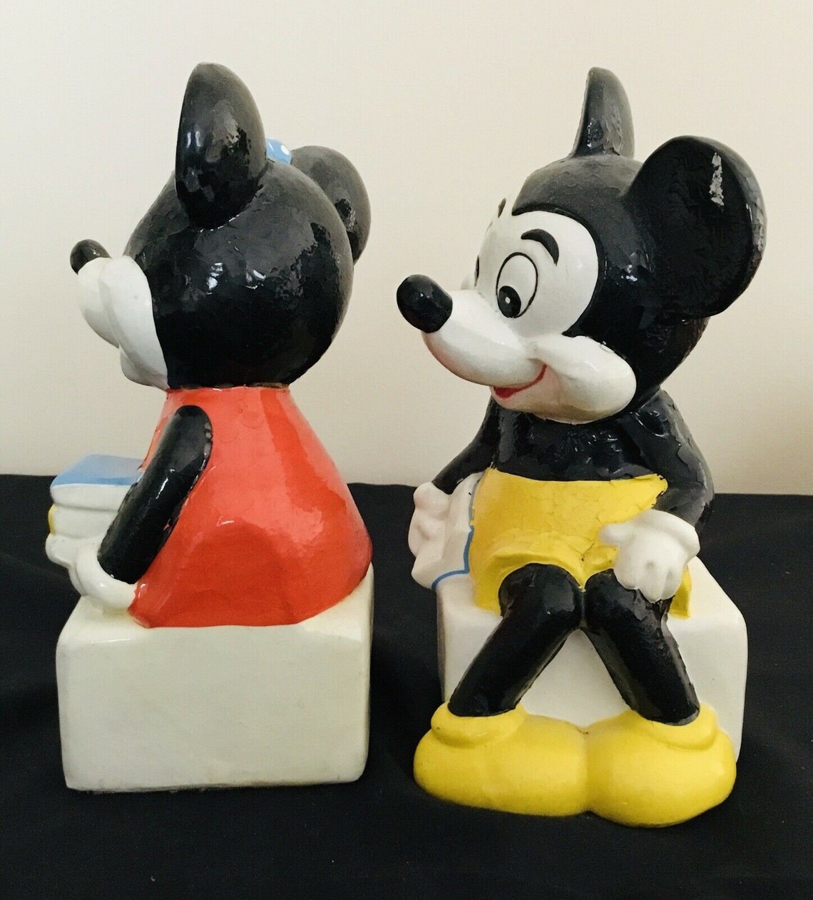 Vintage bookends Walt Disney Productions Mickey Mouse and Etsy