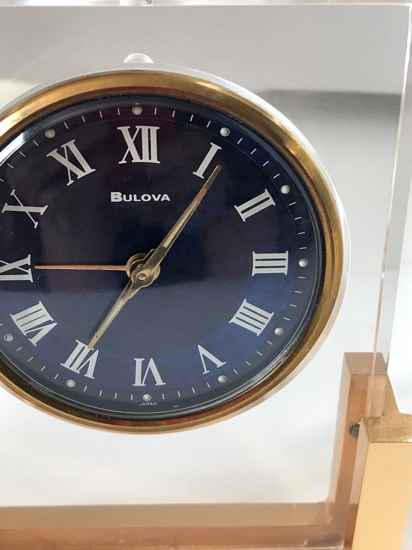 RARE Bulova Vtg Lucite reloj de la chimenea envuelto en oro | Etsy
