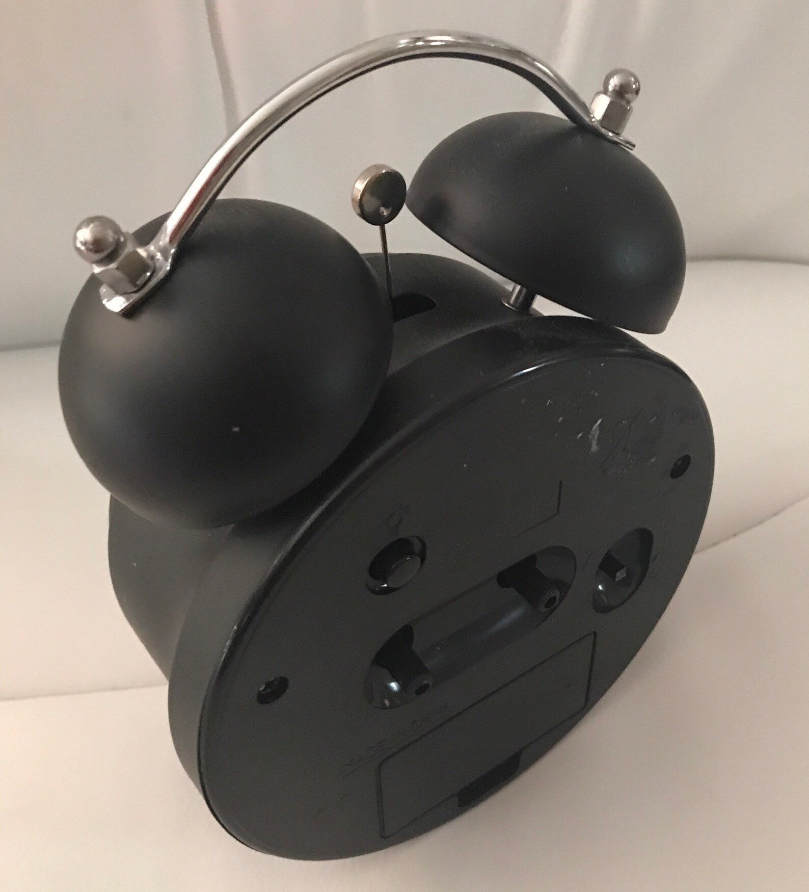 VINTAGE Black Double Bell Alarm Clock Battery Powered Etsy