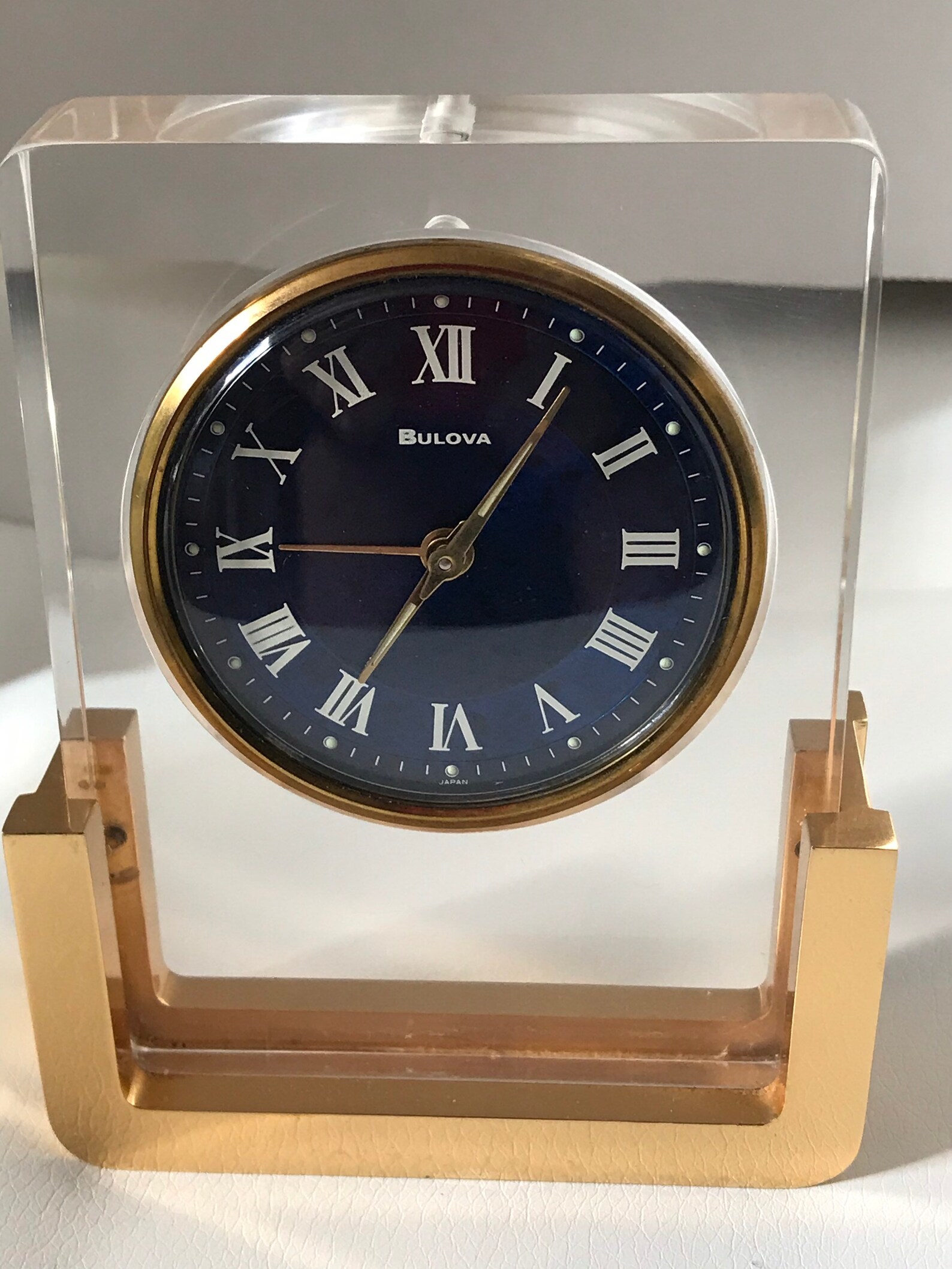 RARE Bulova Vtg Lucite reloj de la chimenea envuelto en oro | Etsy