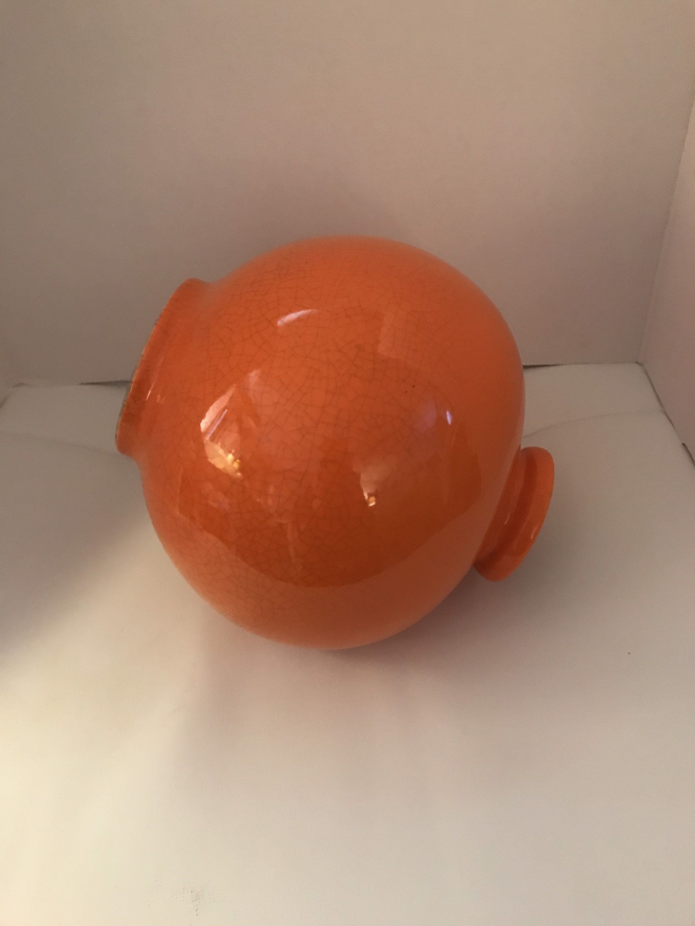 Vintage Keramik große 13 hohe orange Vase große Etsy