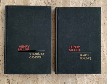Set of Two Henry Miller Books - Tropic of Cancer (1961) and Black Spring (1963) - First Edition Vintage Hardcover Books