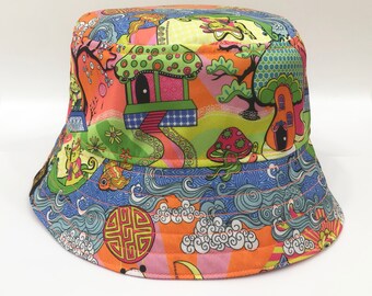 Psychedelic Bucket Hat Trippy Art Print 