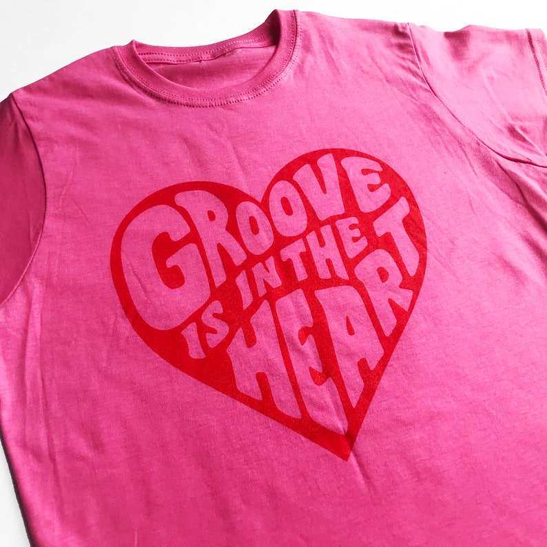 Pink Ladies T-shirt, Groove is in the Heart T-shirt, Valentines gift, Groovy Tee, Retro Clothing Women, Music T-shirt. image 5