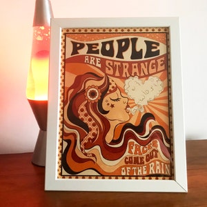 The Doors inspired Poster, Trippy Art, 60&#39;s Music Poster, Psychedelic Art Print, Fillmore Posters.