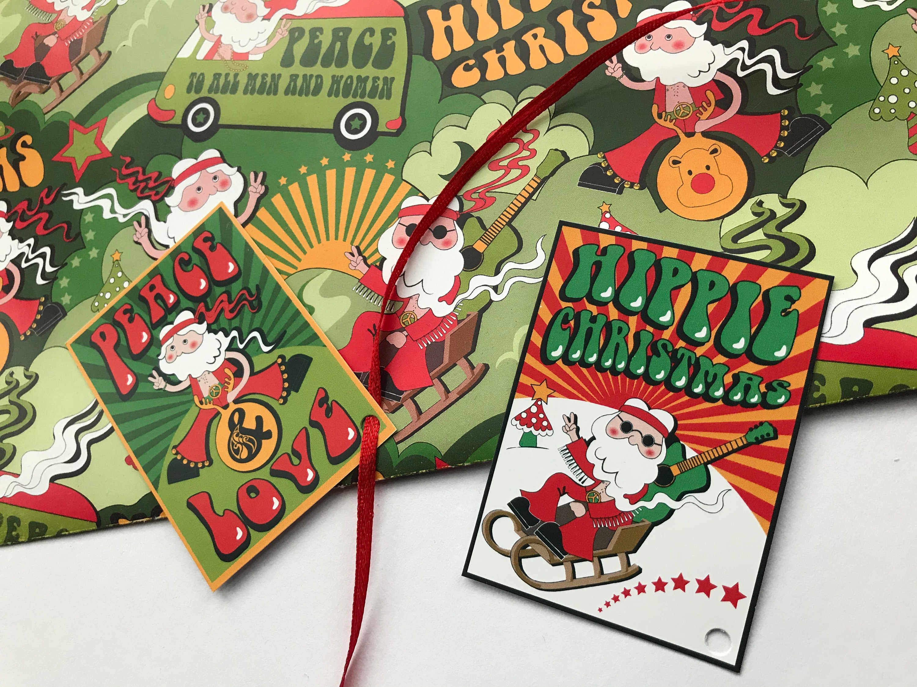 Retro Christmas Gift Wrap Santa Wrapping Paper Funny - Etsy UK