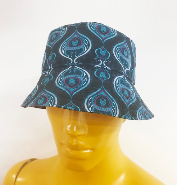 Blue Bucket Hat, 90's Bucket Hat, Hat for Man, Hats for Women, Reversible  Sun Hat, Blue Denim Hat, Festival Hat, Made to Fit, Turquoise Hat. 